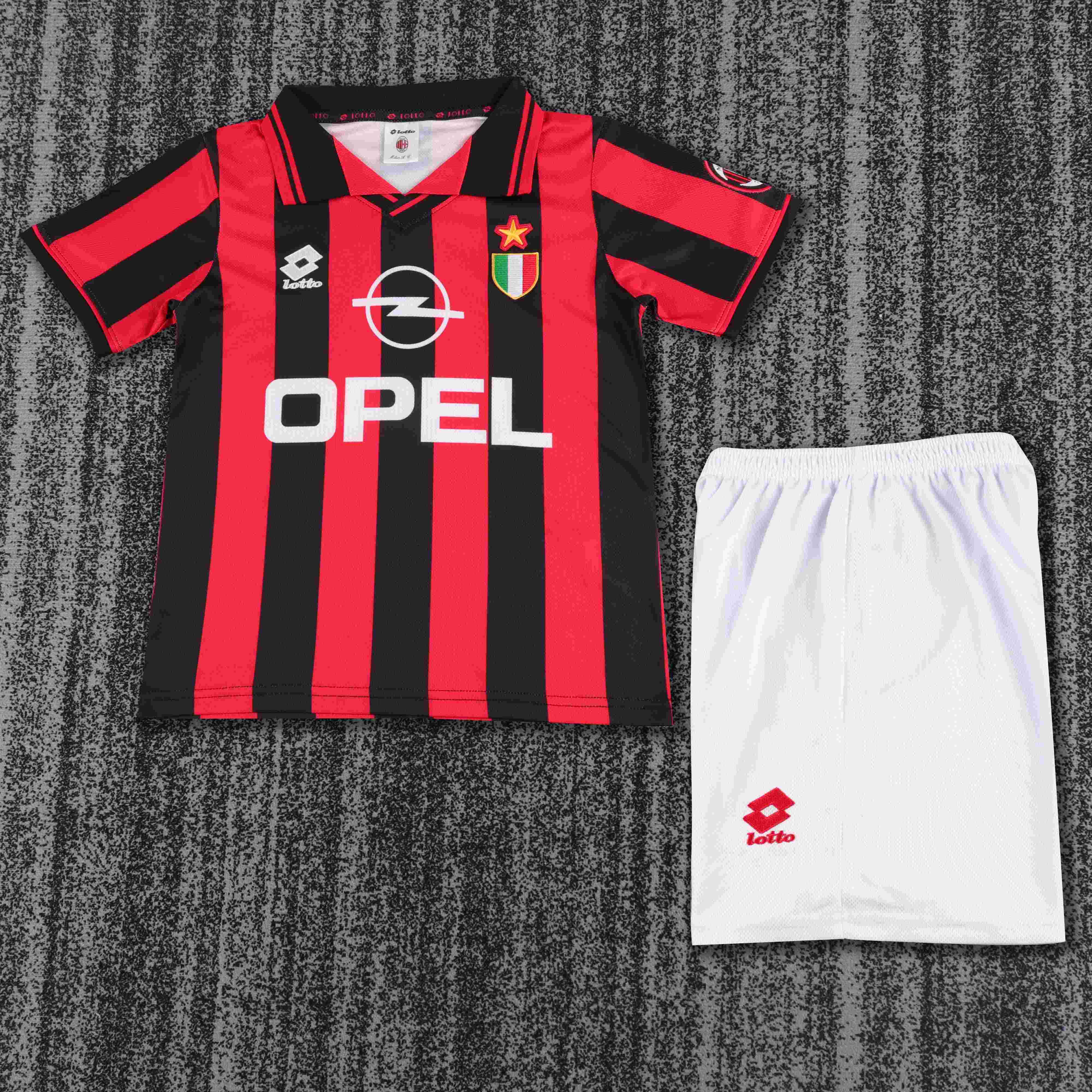 1996-1997 Retro AC Milan Home Football Shirt 1:1 Thai Quality Kids Size