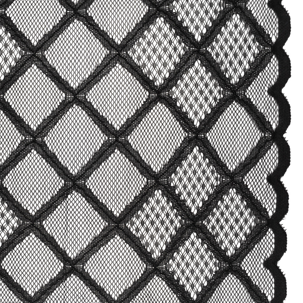 Corded Lace with Little Scalloped Finished Edges - Black Diamond Lattice - Joann Fabrics