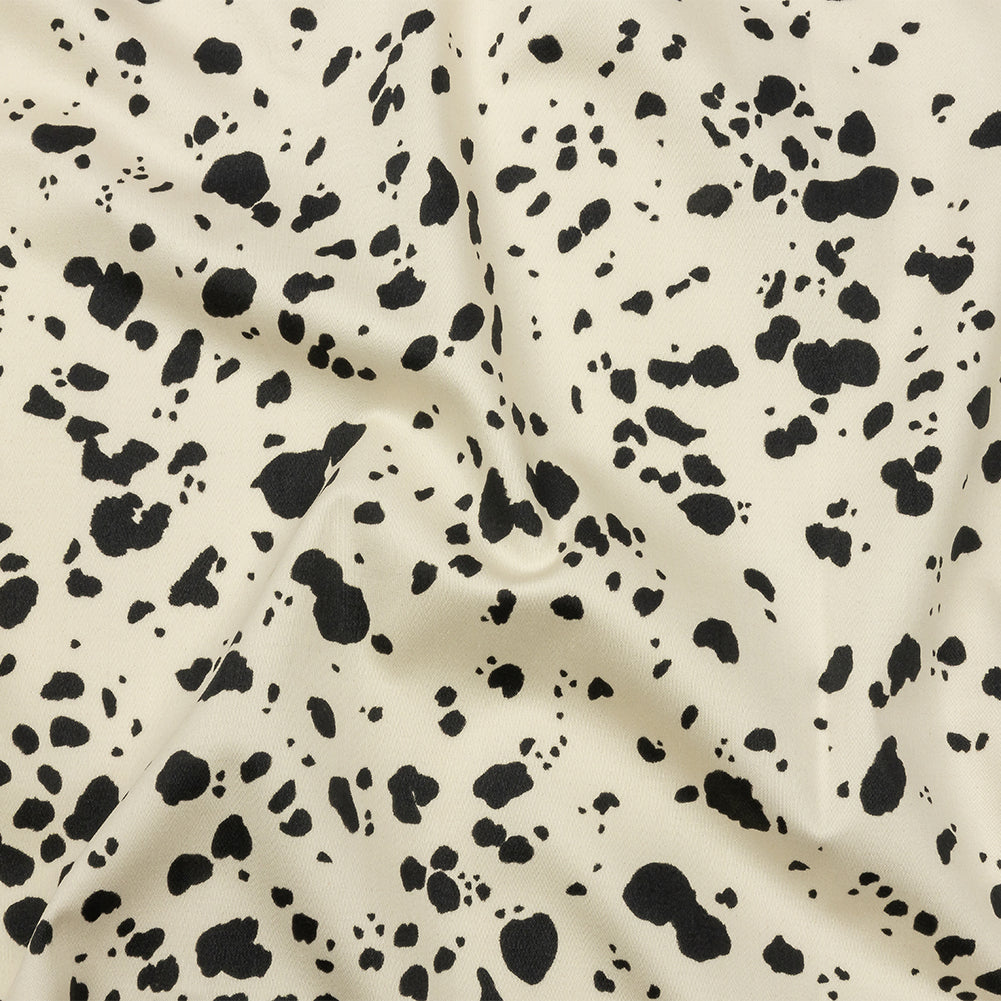 Stretch Cotton Sateen - Black and White Dalmatian Spots - Fire Dogs Print - Mood Exclusive Metro Collection - Joann Fabrics