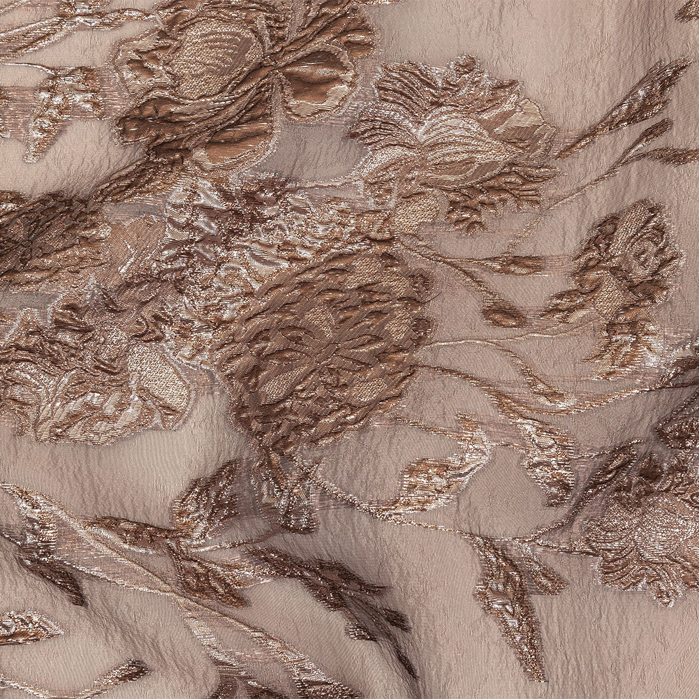 Metallic Rose Gold Floral Luxury Burnout Brocade - Joann Fabrics