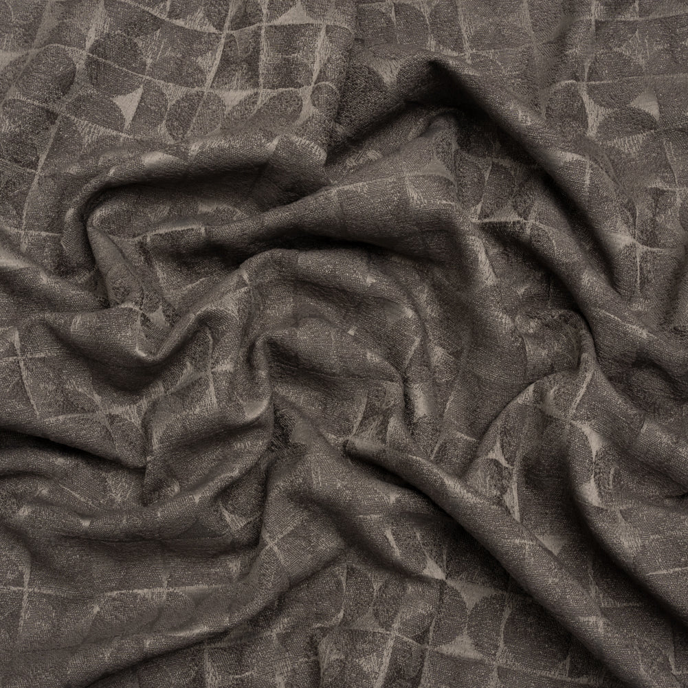 Circles and Slices Recycled Polyester and Cotton Drapery Jacquard - Flint - British Imported - Joann Fabrics