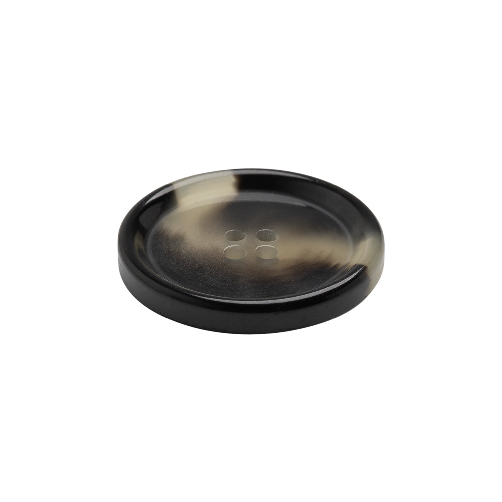Italian Shiny Black/White Rimmed 4-Hole Button - 36L/23mm - Joann Fabrics