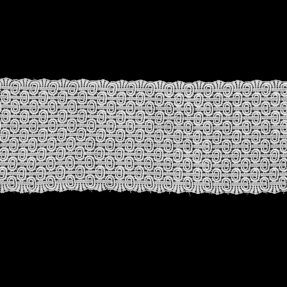 White Geometric Lace Trim - 6.5