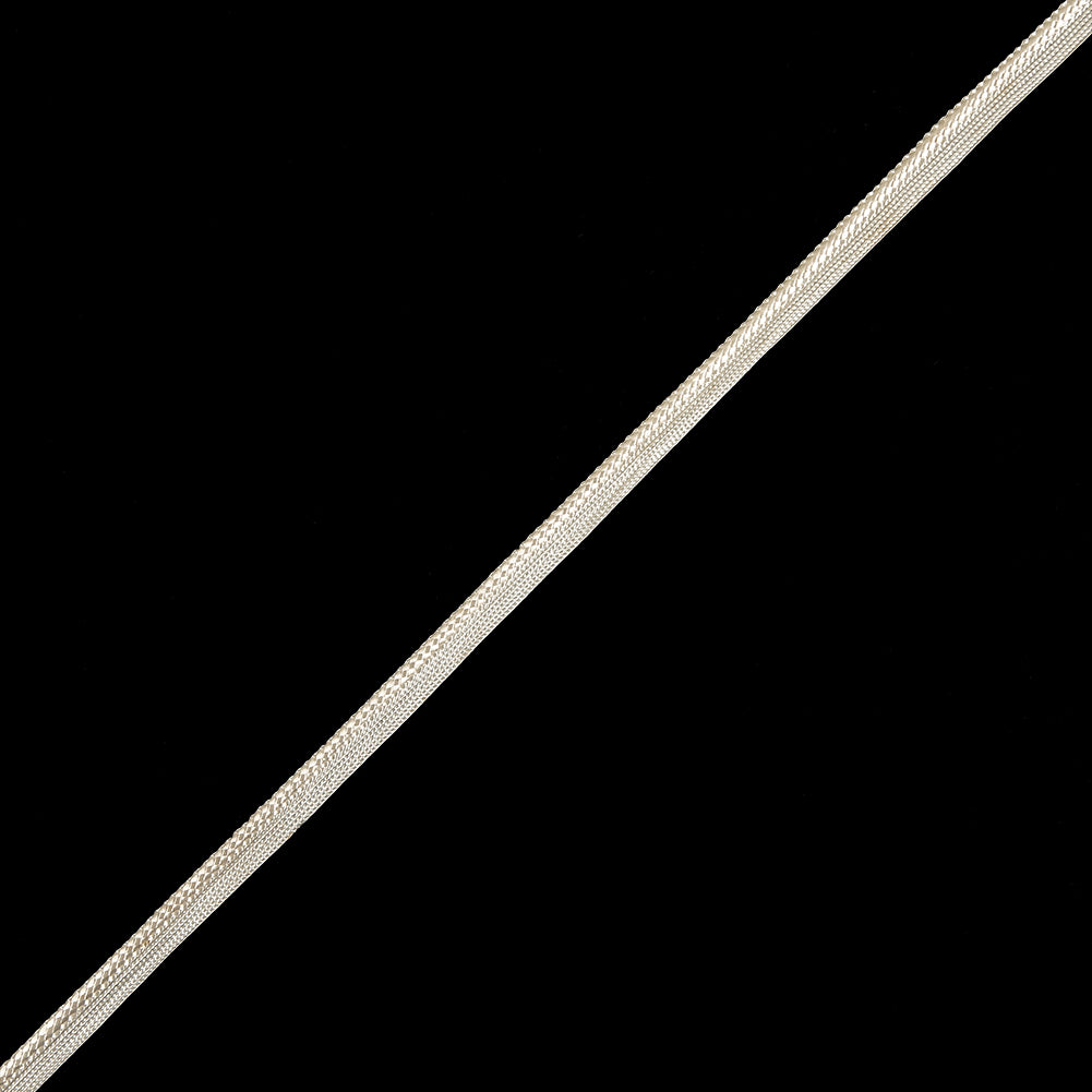 Off White Cotton Braided Cord with Lip - 0.375