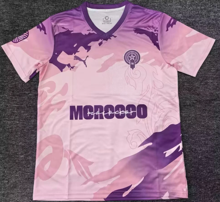 2025/2026 Morocco National Training Suit  pink and purple Football Jersey 1:1 Thai Quality