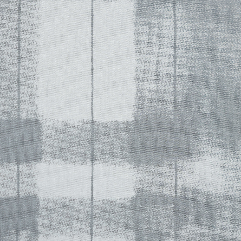 Gray and White Painterly Plaid Printed Cotton Crepe - Joann Fabrics