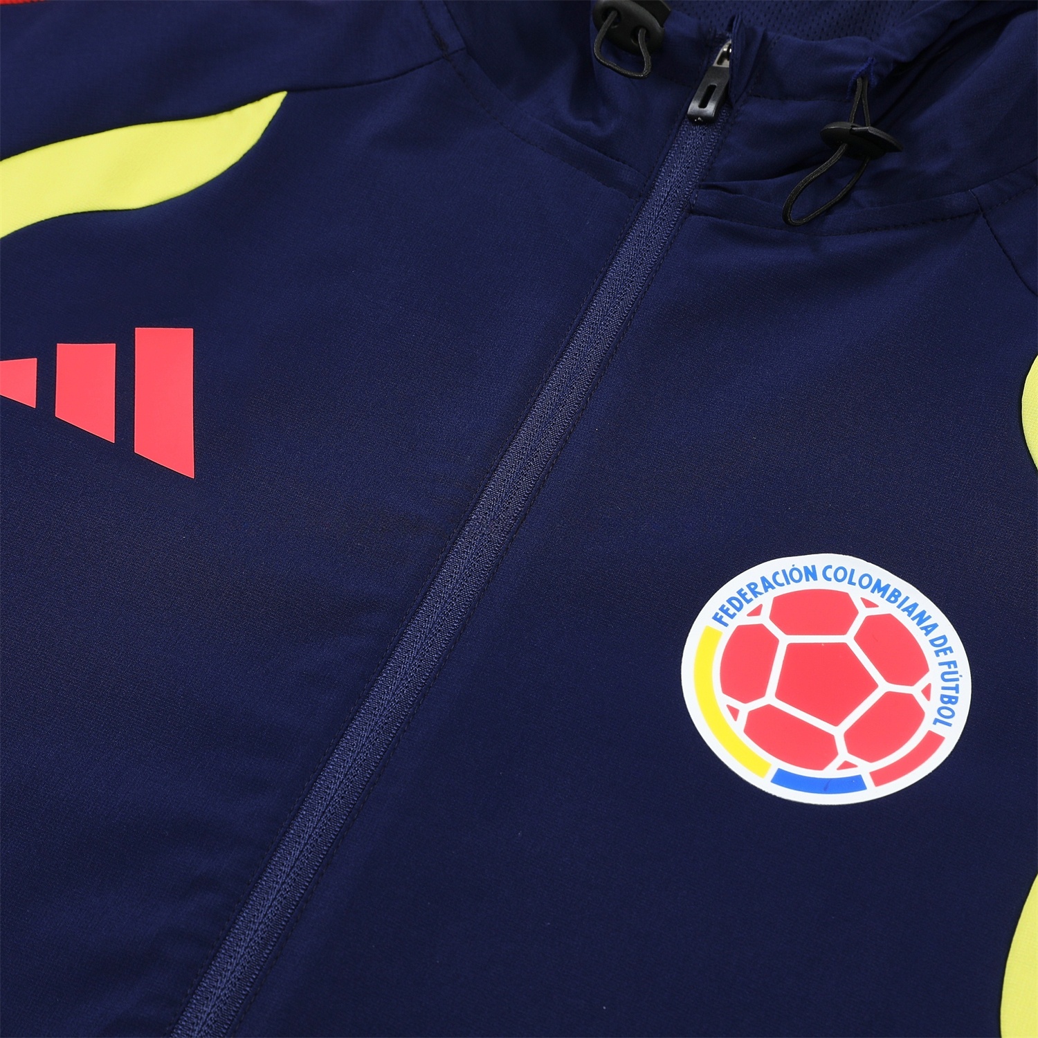 Colombia 2026 Hooded Windbreaker Training Set - Dark Blue and Pants - UnitedFutballJersey