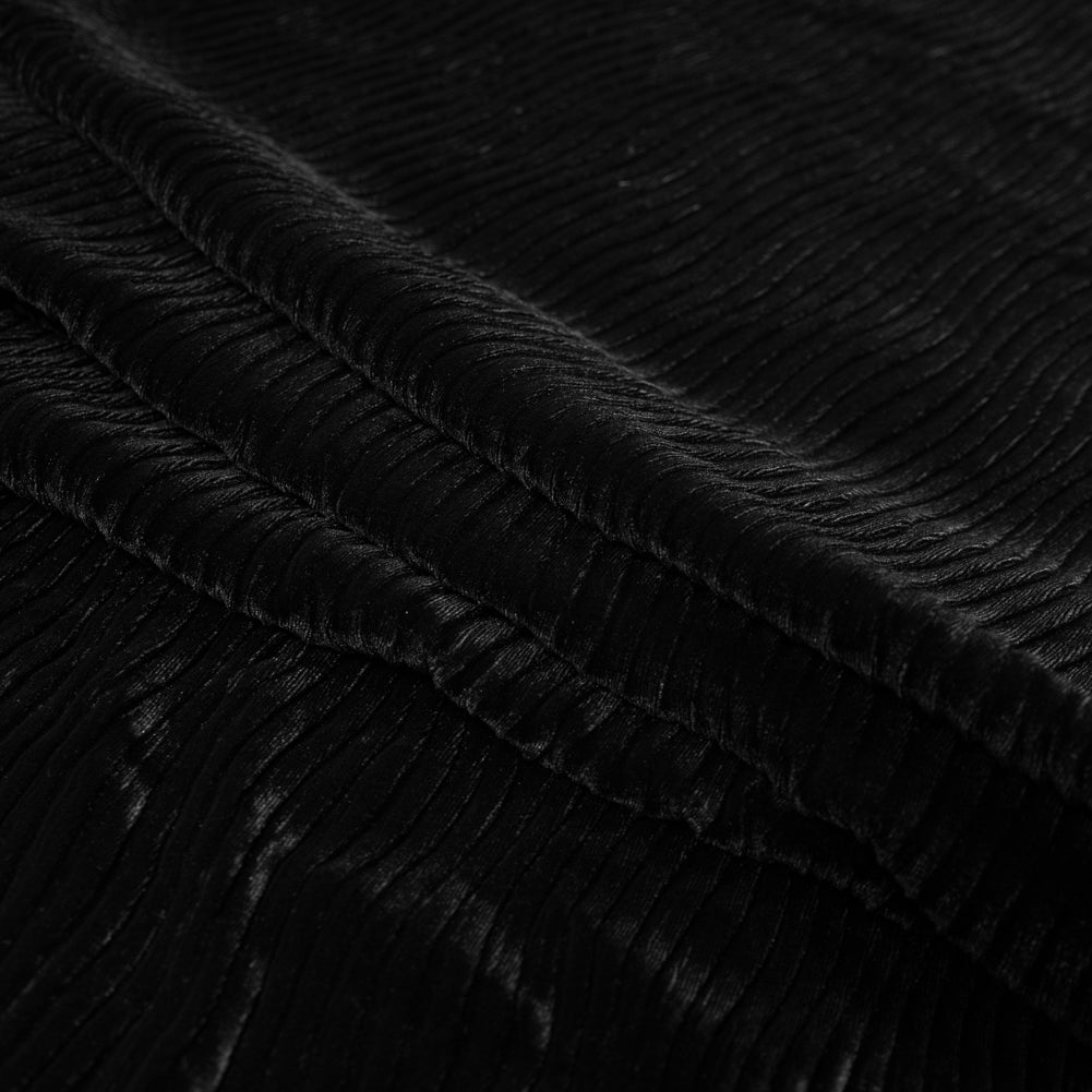 Wavy Crinkled Velour - Black - Yvonne Collection - Joann Fabrics