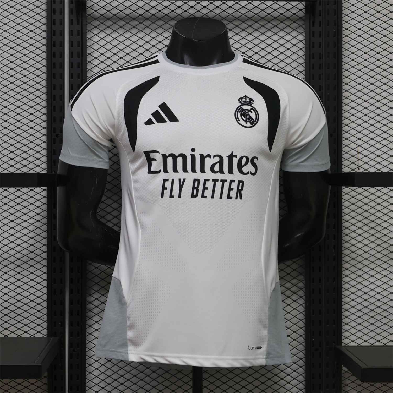 Real Madrid 26-27 White Black Training Jersey - Player Version - UnitedFutballJersey