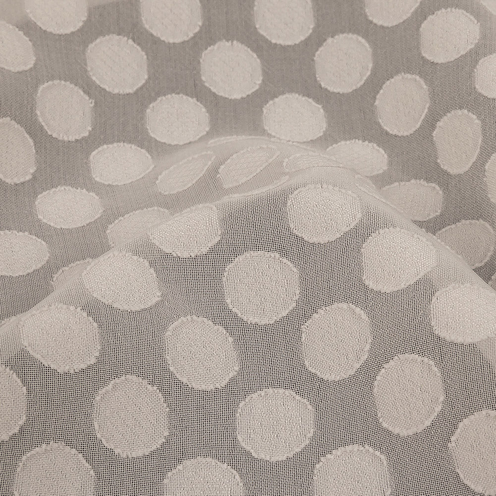 Famous Australian Designer Pearl Polyester Chiffon with Burnout Polka Dots - Joann Fabrics