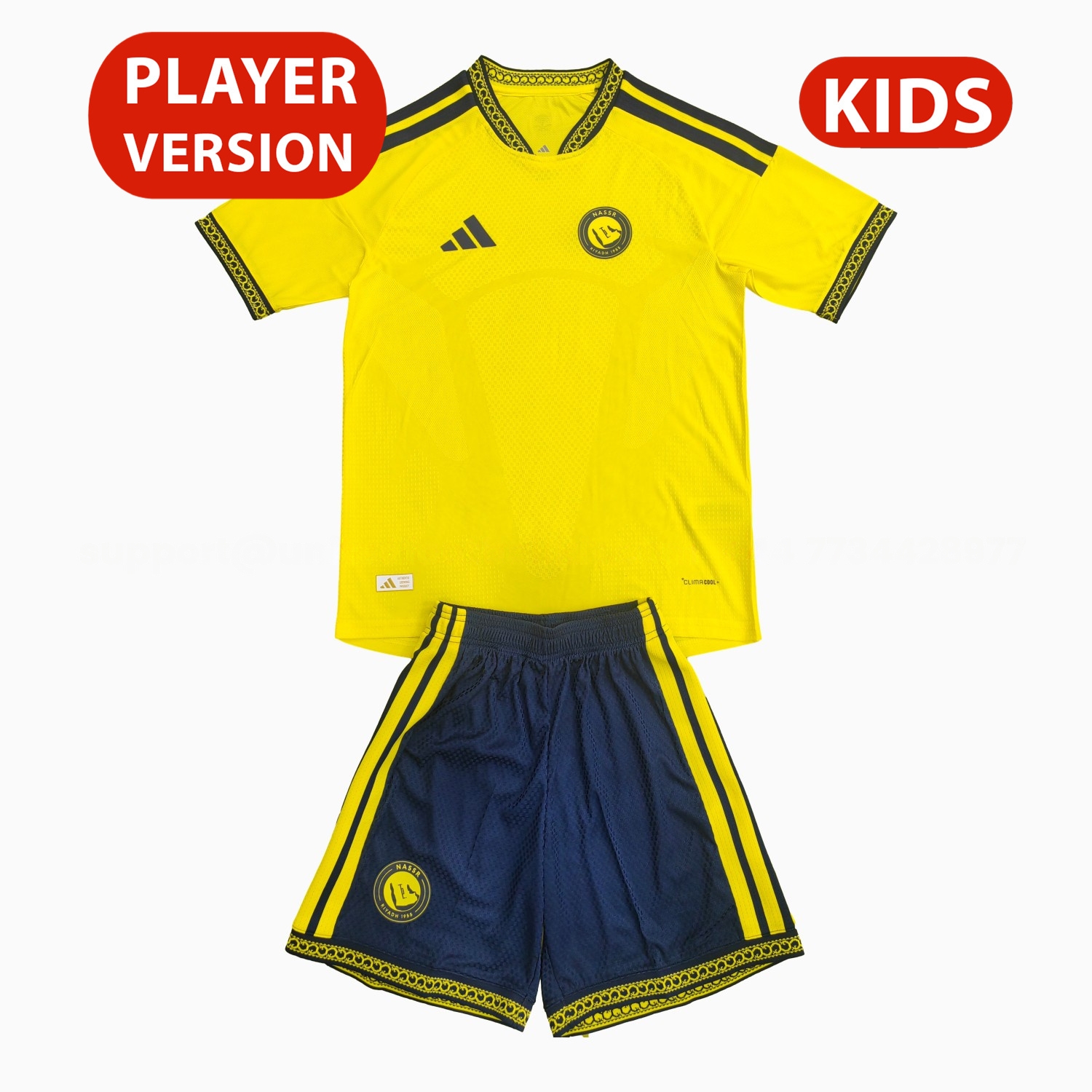 Al Nassr Riyadh Victory 26-27 Home Unsponsored Kids Kit - Player Version - UnitedFutballJersey