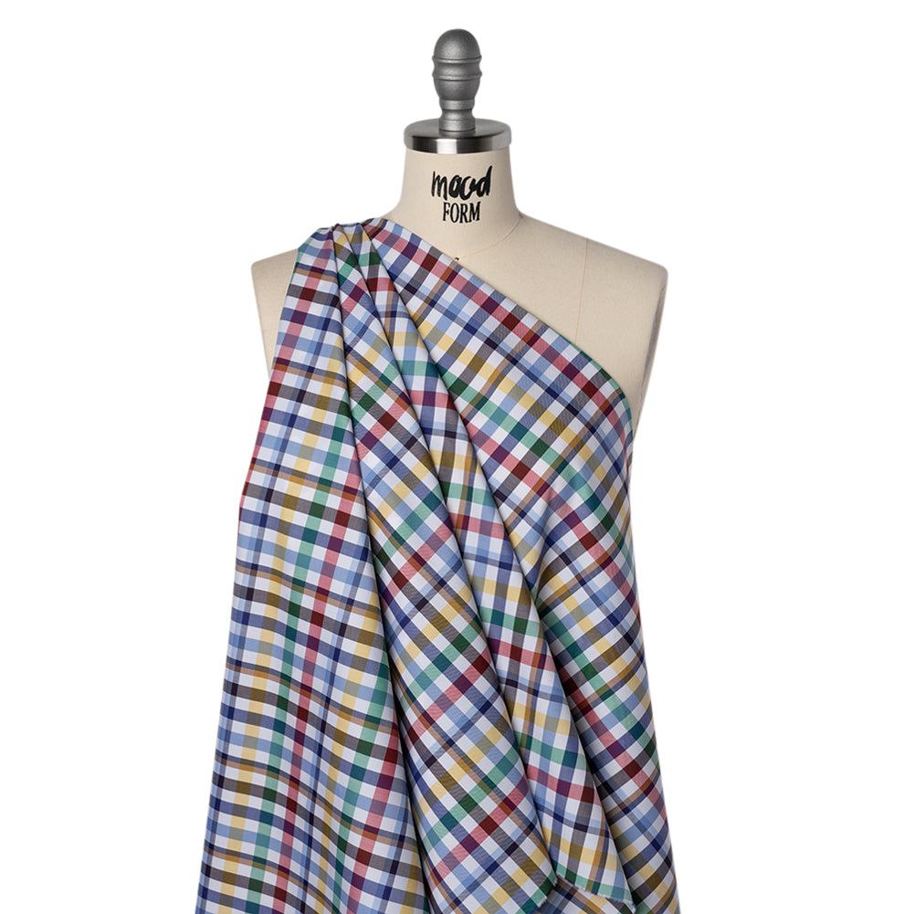 Cotton Twill Shirting - Blue, Red and Green Plaid - Deadstock - Joann Fabrics