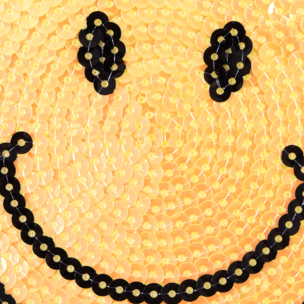 Sequin Smiley Face Patch - 2.75