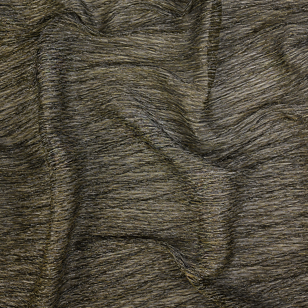 Metallic Stretch Plisse - Black and Gold - Natalia Collection - Joann Fabrics