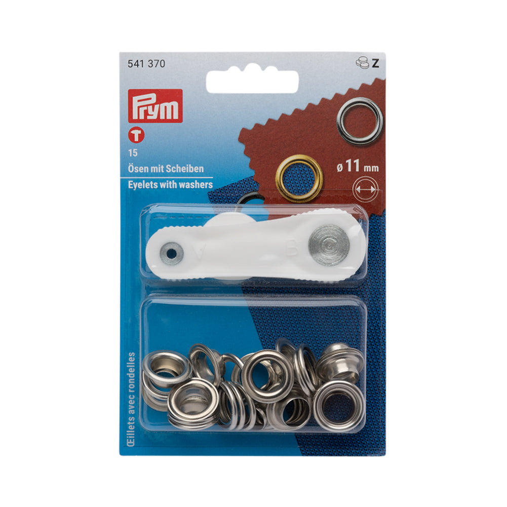 Prym Eyelets with Washers with Tools - Silver 11mm - 15pc - Joann Fabrics