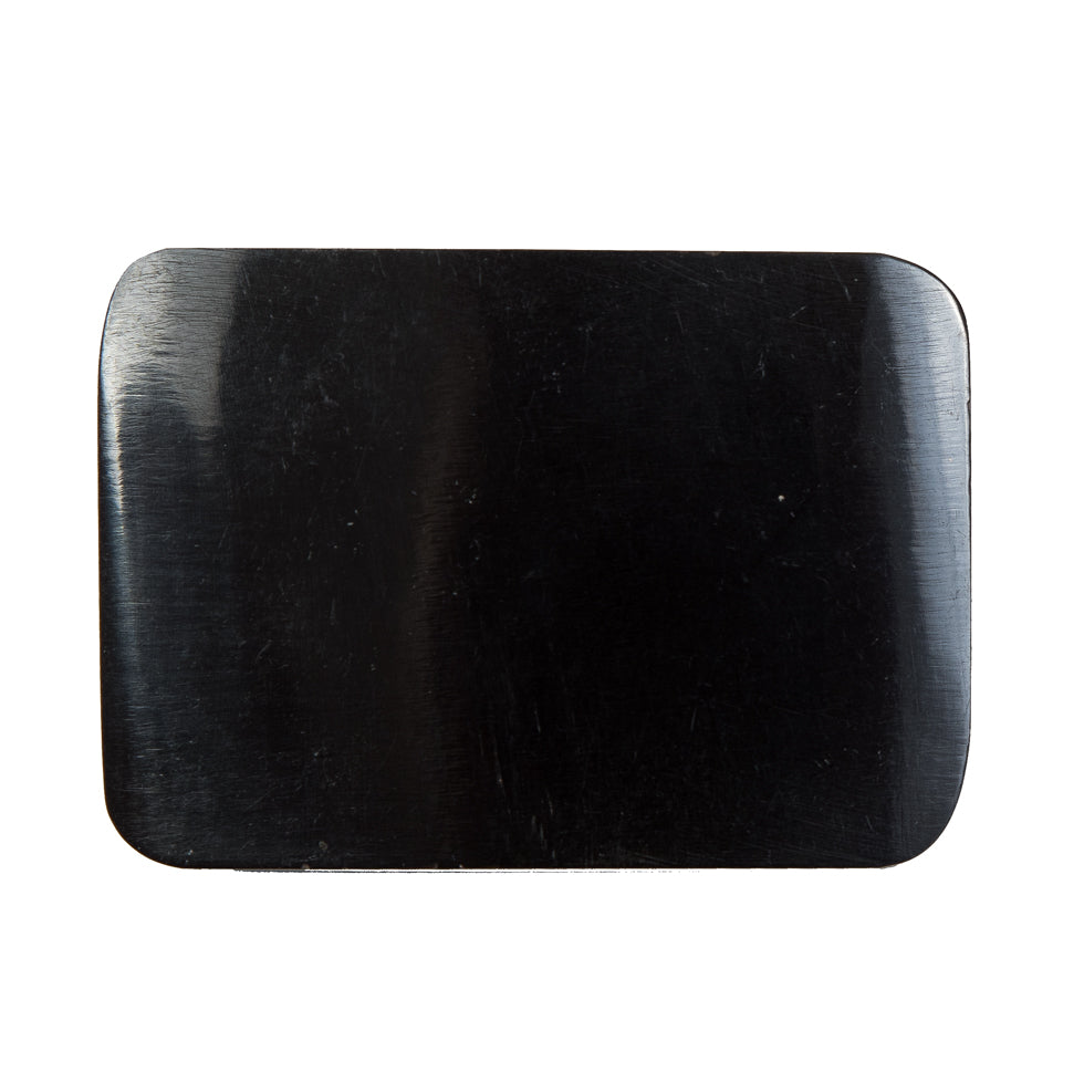Black Rectangular Horn Coat Button - 0.875