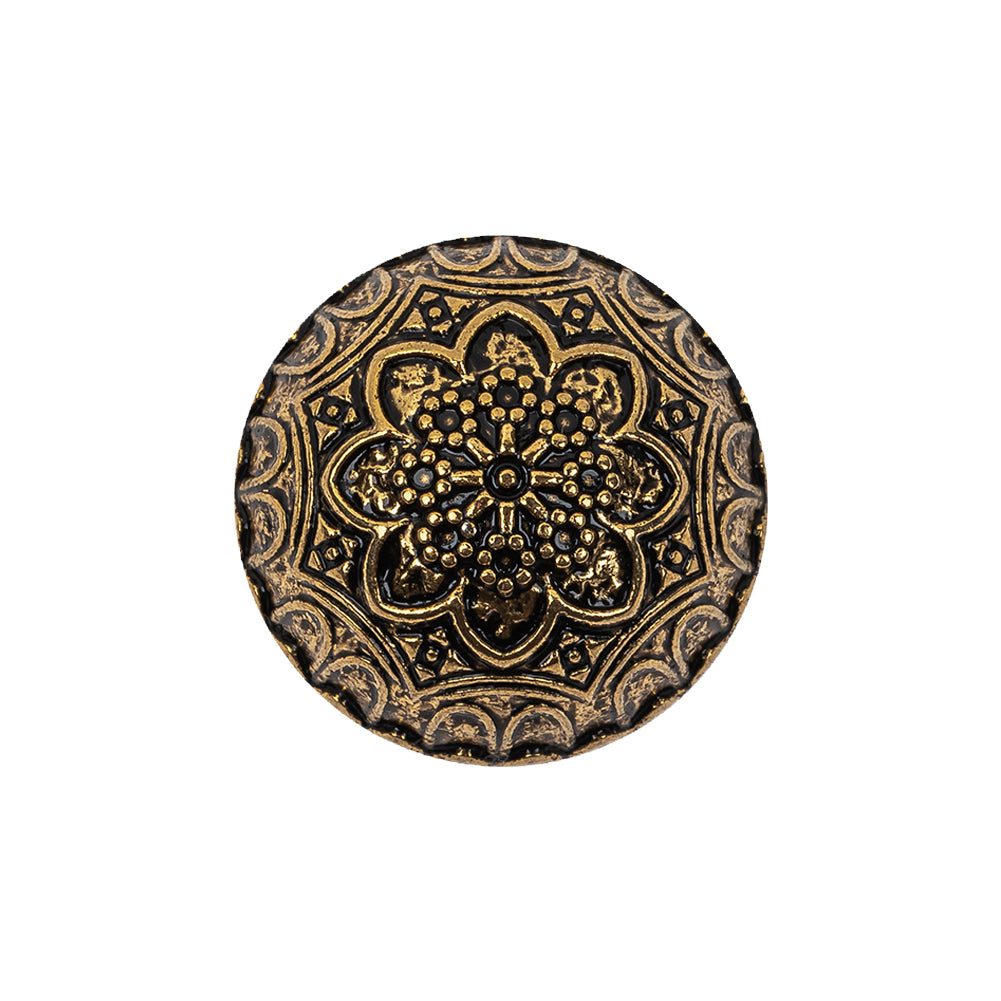 Gold Floral Classical Dome Shaped Metal Coat Button - 36L/23mm - Joann Fabrics
