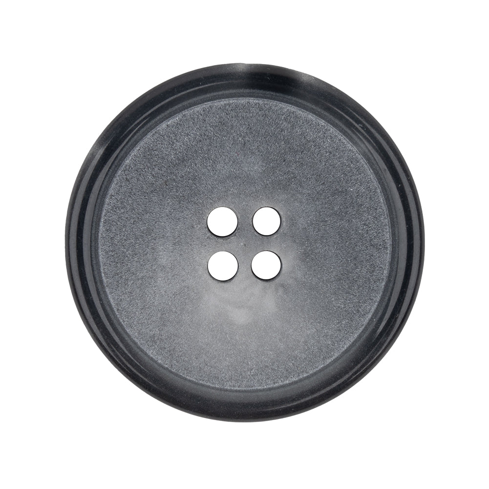 Matte Dove Gray and Shiny Midnight Narrow Rimmed 4-Hole Plastic Button - 44L/28mm - Joann Fabrics