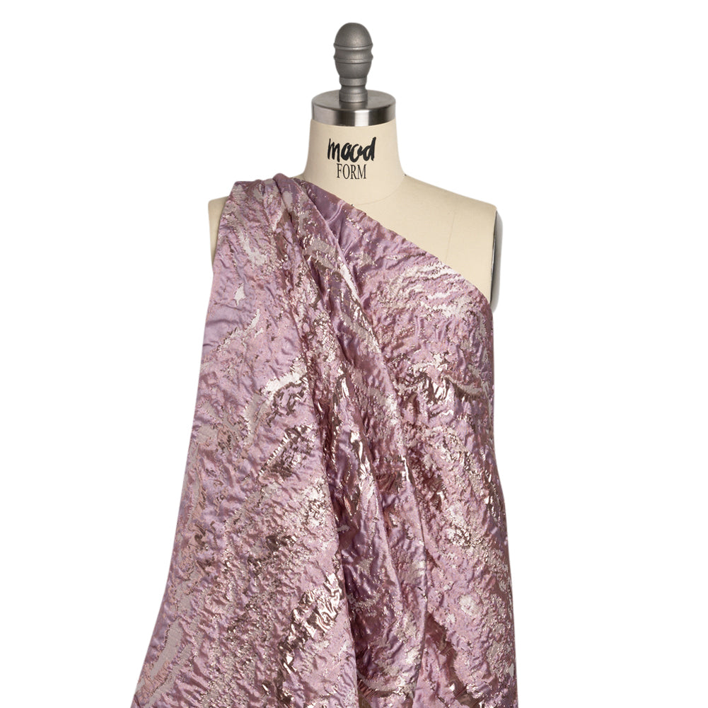 Metallic Rose Gold and Pink Abstract Waves Luxury Brocade - Joann Fabrics