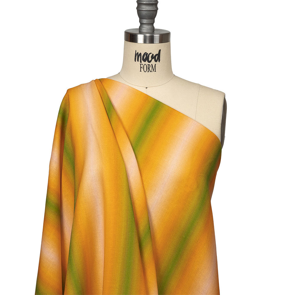 Linen and Rayon Woven - Green and Yellow Gradient Stripes - Marmalade Parade Print - Mood Exclusive Citrus Collection - Joann Fabrics