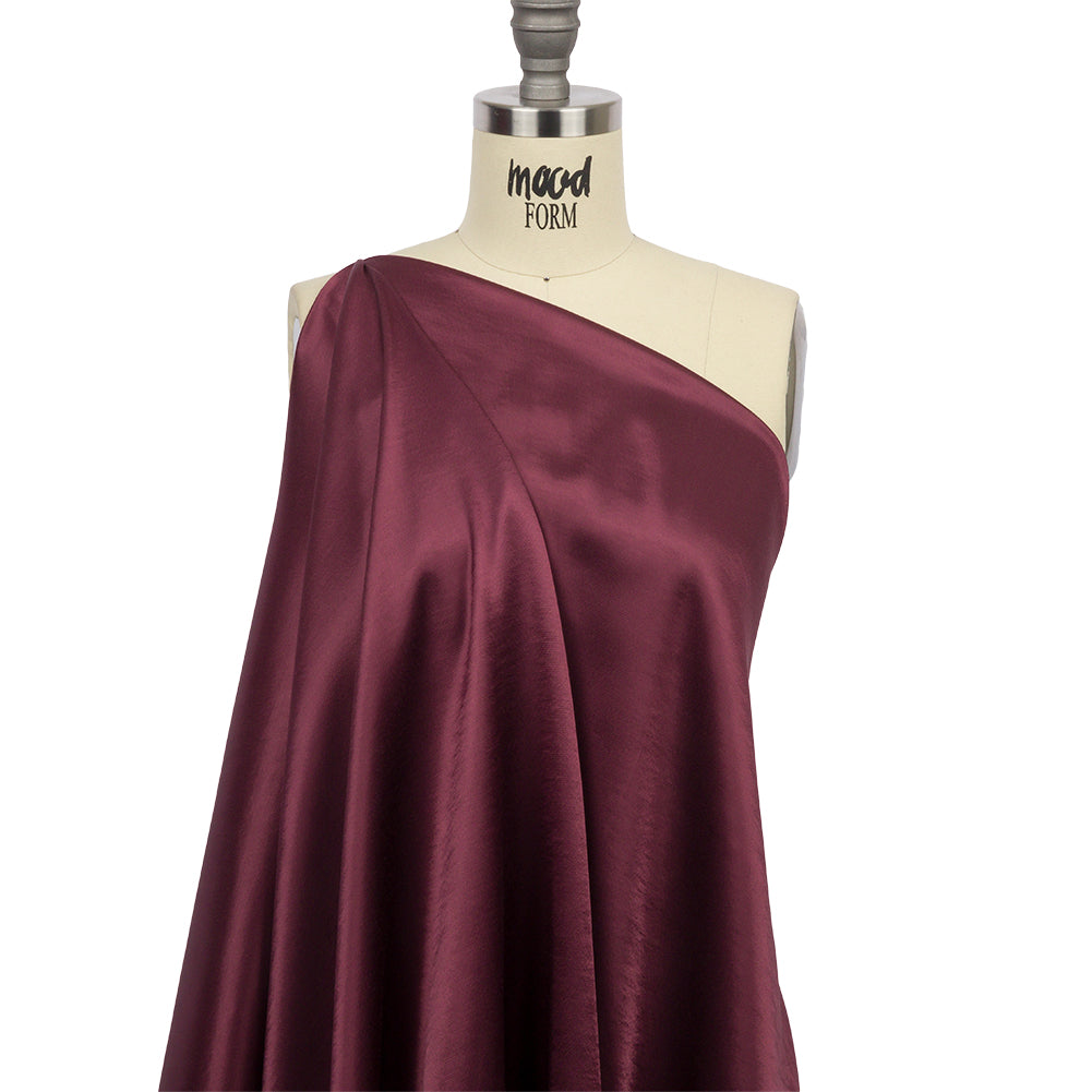 Sustainable Viscose Fluid Satin - Burgundy - Mood Exclusive Elliana Collection - Joann Fabrics