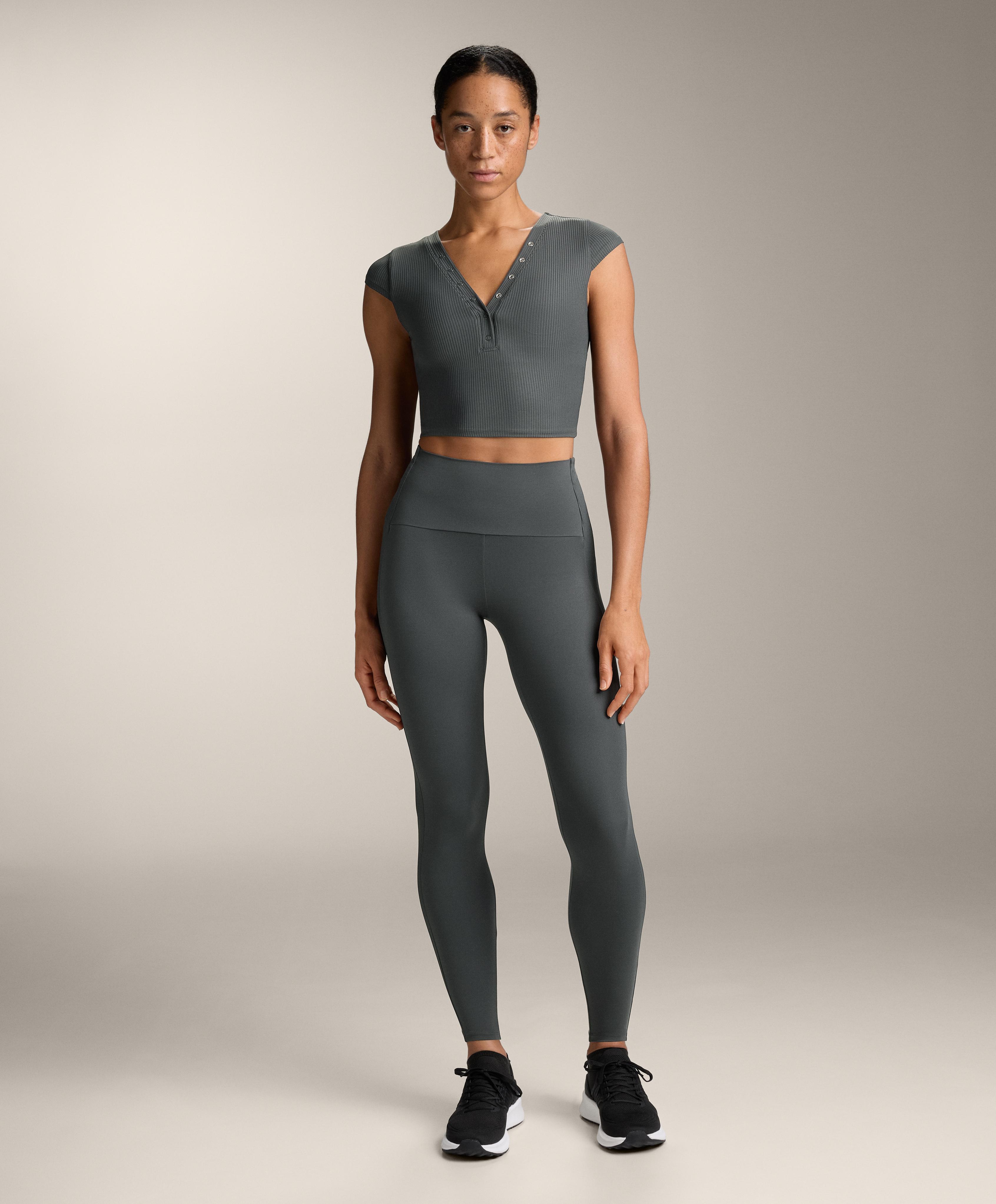 Comfortlux high-rise rib ankle-length leggings
