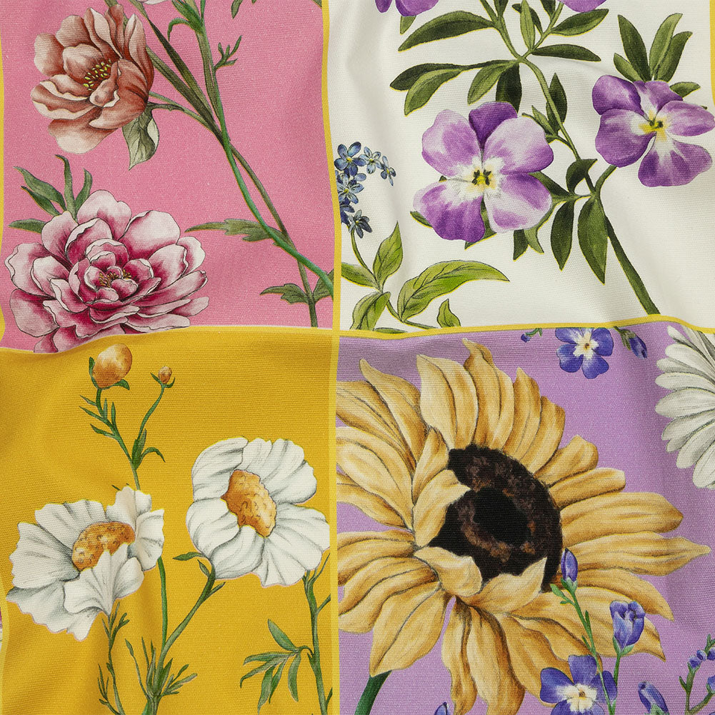 Stretch Cotton Canvas Print - Multicolor Floral Patchwork - Mood Exclusive Midsummer Festive - Joann Fabrics