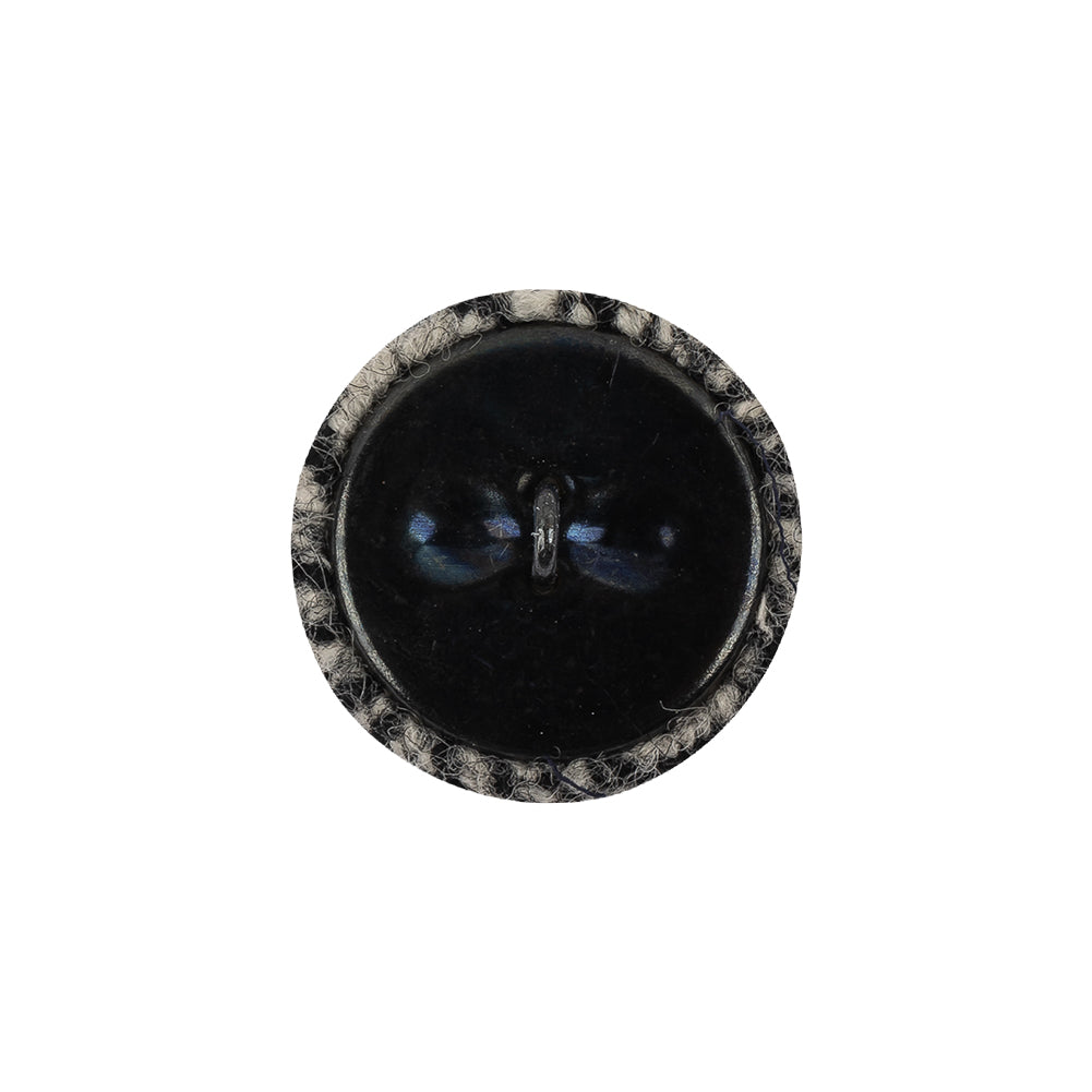 Black, Agate Gray and White Tweed Fabric Covered Wool and Metal Shank Back Button - 32L/20mm - Joann Fabrics