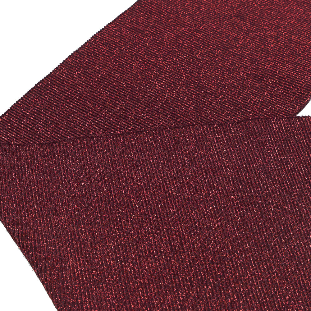 Maroon Sparkle Rib Knit Trim - 7