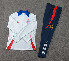 2024-2025 Spain Half-Pull Training Suit Baby Blue Football Shirt Set