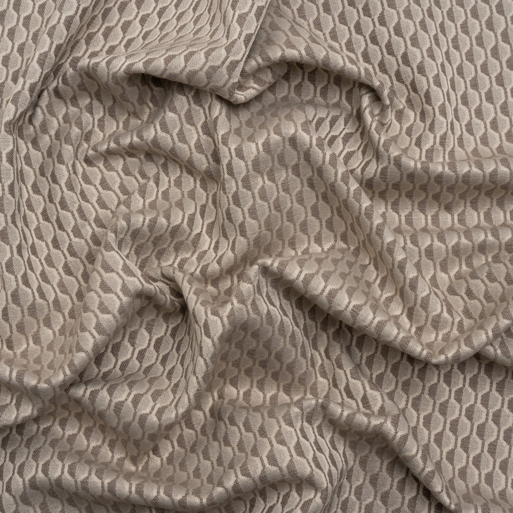 Honeycomb Stripes Recycled Polyester and Cotton Drapery Jacquard - Porcini - British Imported - Joann Fabrics