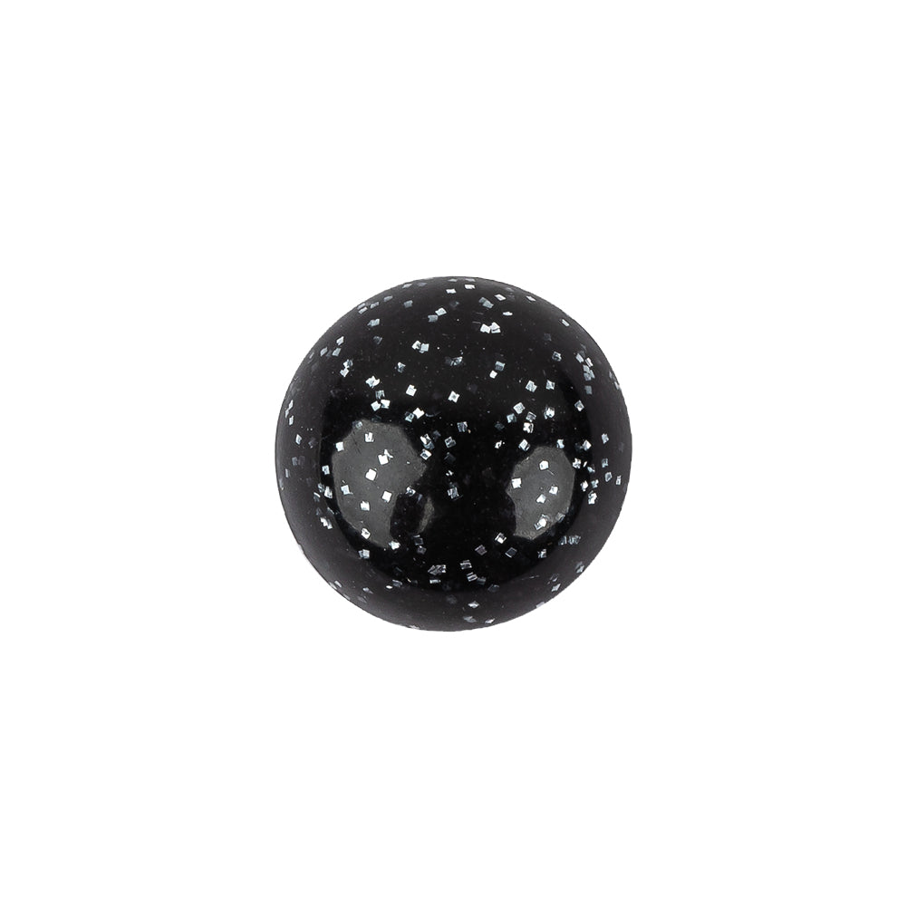Plastic Shank Back Button - 24L/15mm - Black Dome Shaped with Silver Glitter - Joann Fabrics