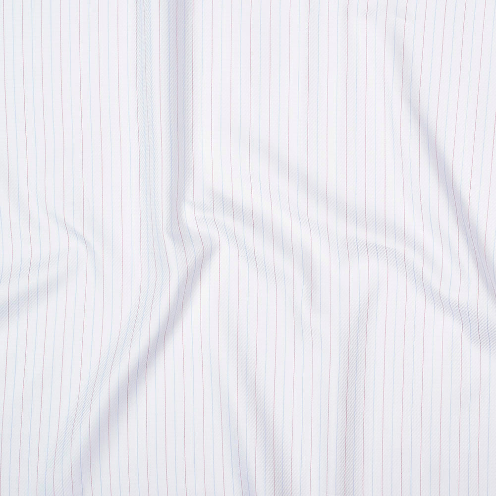 Premium White Twill Cotton Shirting with Red and Blue Tattersall Stripes - Joann Fabrics
