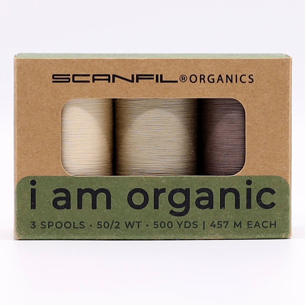 SCANFIL® 50wt Organic Pima Cotton Thread Trio Set - 3ct 500yd Spools - Tan Shades - Joann Fabrics