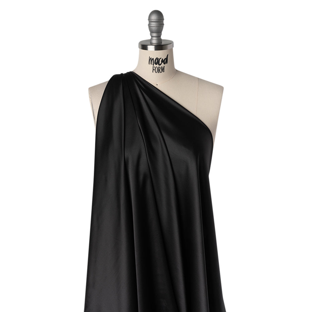 Stretch Polyester Charmeuse - Black - Designer Deadstock - Joann Fabrics