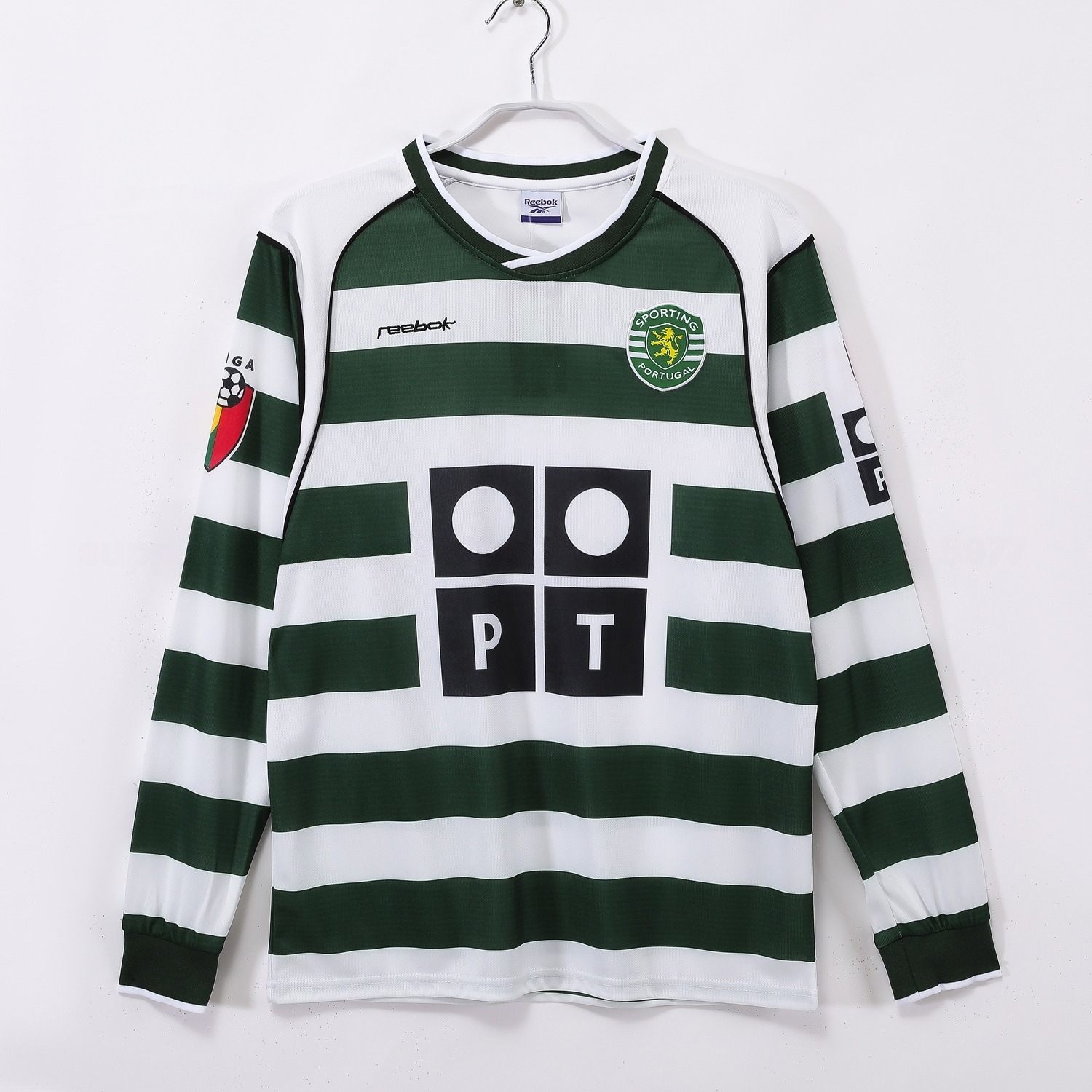 Retro Sporting CP 2001-03 Home Long Sleeves Jersey - UnitedFutballJersey