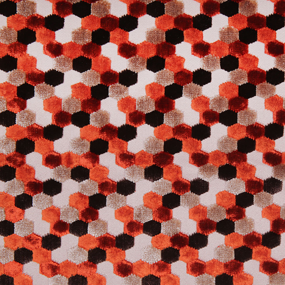 Orange Laser-Cut Geometric Polyester Velvet - Joann Fabrics