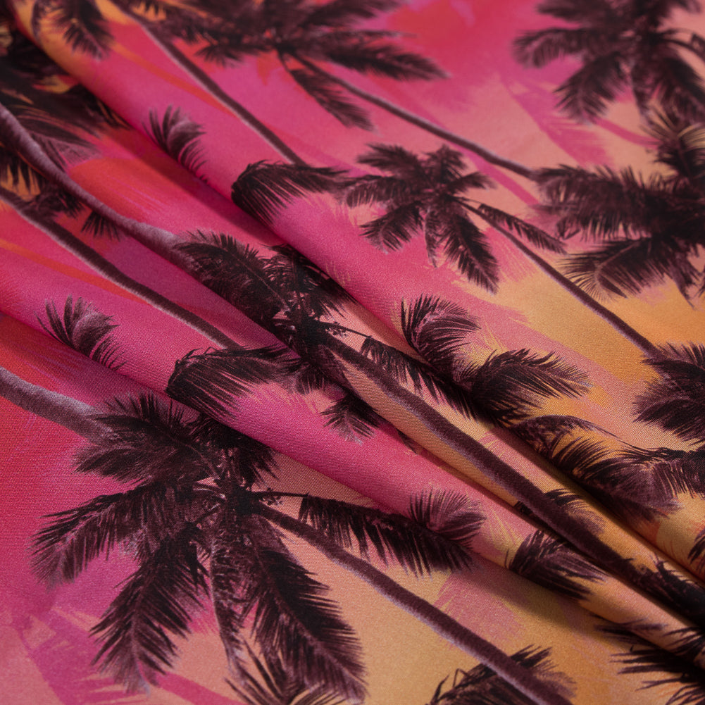 Organic Viscose Batiste - Pink and Orange Palm Trees - Joann Fabrics