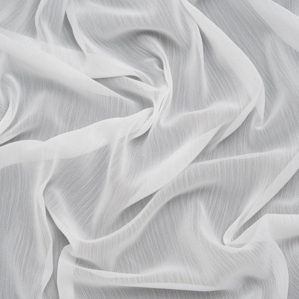 Crinkled Polyester Chiffon - White - Designer Deadstock - Joann Fabrics