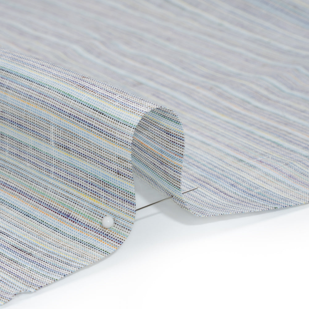 Medium Weight Linen Woven - Pastel Blue and Multicolor Stripes - Joann Fabrics