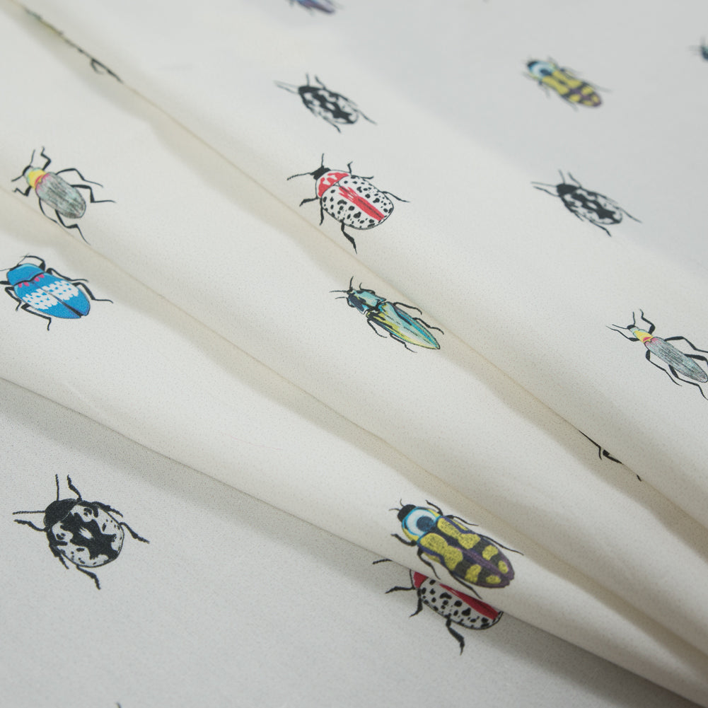 Cotton Poplin - Rainbow Insects on White - The Jitterbugs Print - Mood Exclusive Avenable Collection - Joann Fabrics