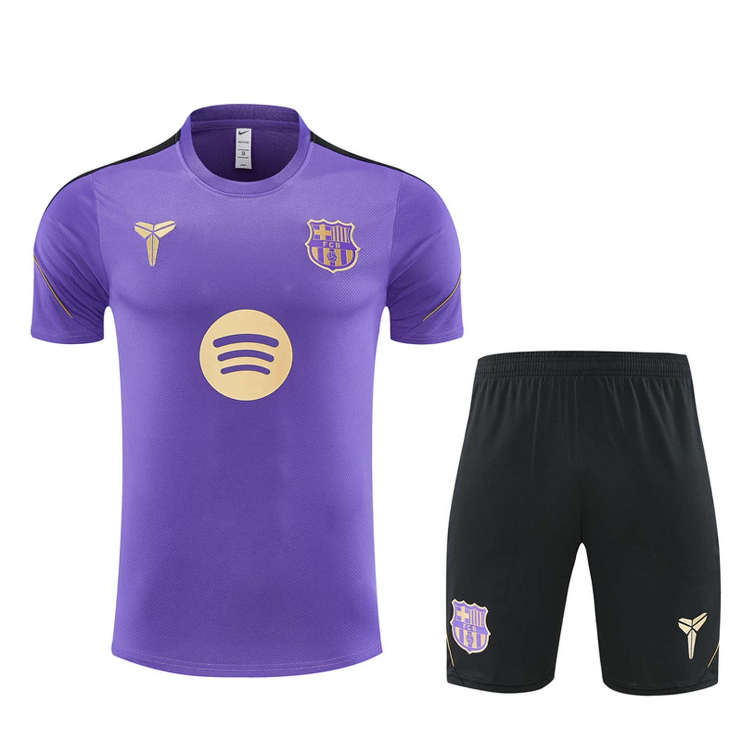 Barcelona 26-27 Purple Special Kids Short-Sleeve Training Set - Purple Top & Black Shorts - UnitedFutballJersey