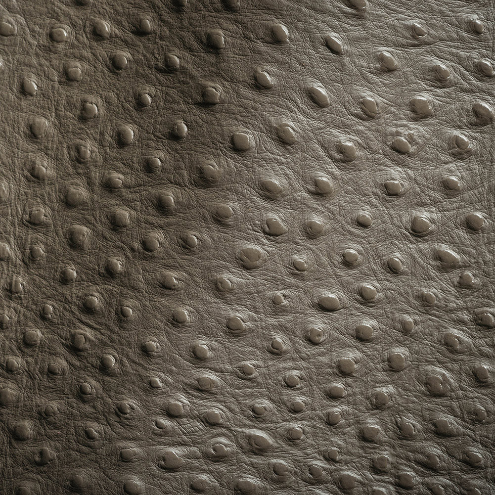 Shirley Italian Pewter Ostrich Embossed Semi-Aniline Top Grain Cow Leather Hide - Joann Fabrics