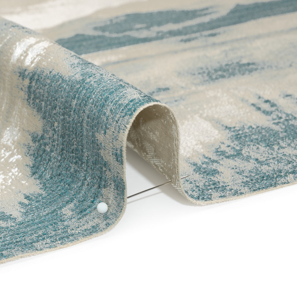 Recycled Polyester Drapery Jacquard - Seafoam Hazy Landscapes - British Imported - Joann Fabrics