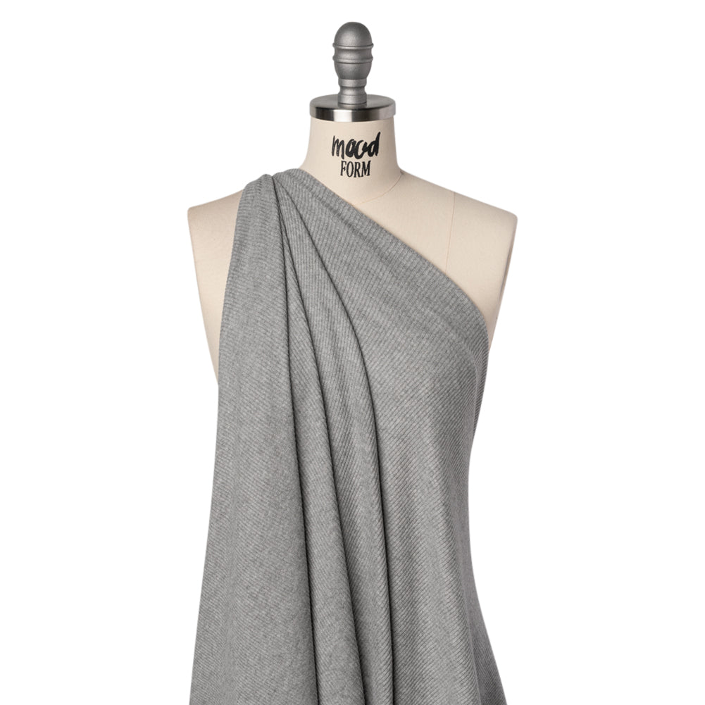 Brushed Cozy Stretch Viscose 2x2 Rib Knit - Light Gray - Deadstock - Joann Fabrics