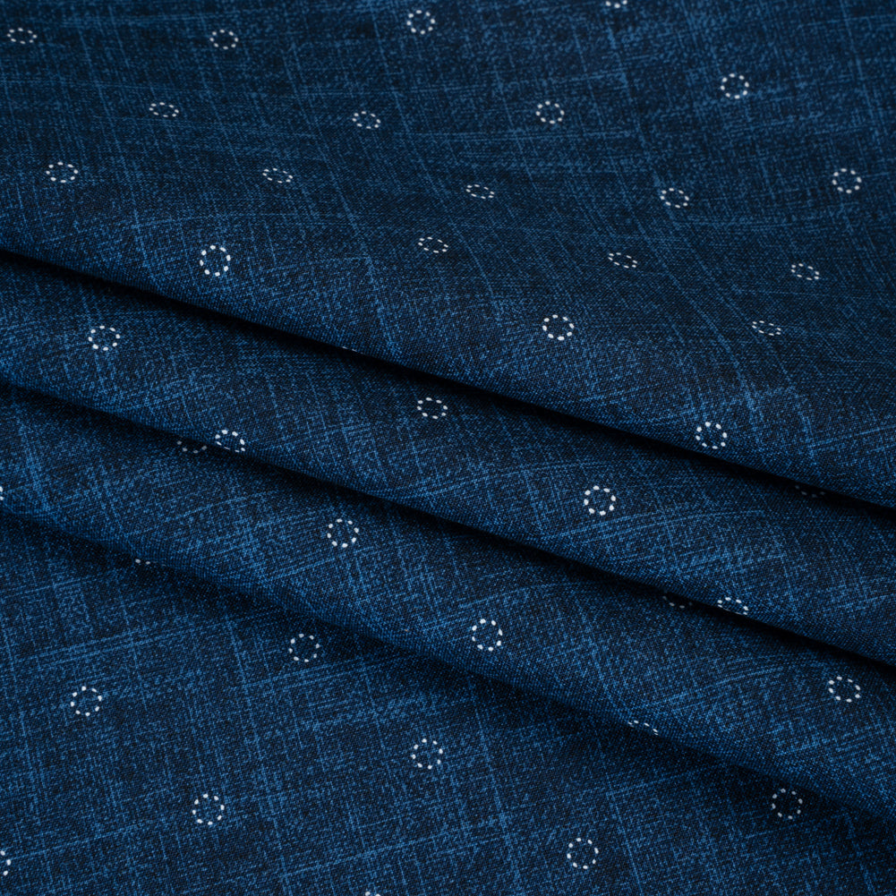 Printed Quilting Cotton by Ghazal Razavi for FIGO Studio - Denim Stitches Circles - Stash Collection - Joann Fabrics