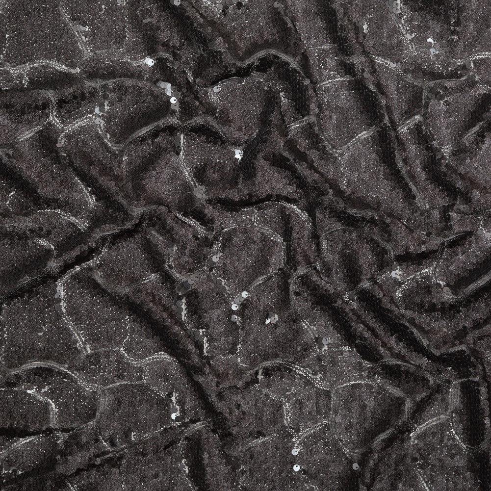 Mesh with Sequins - Metallic Black Cracking Spots on Black - Joann Fabrics