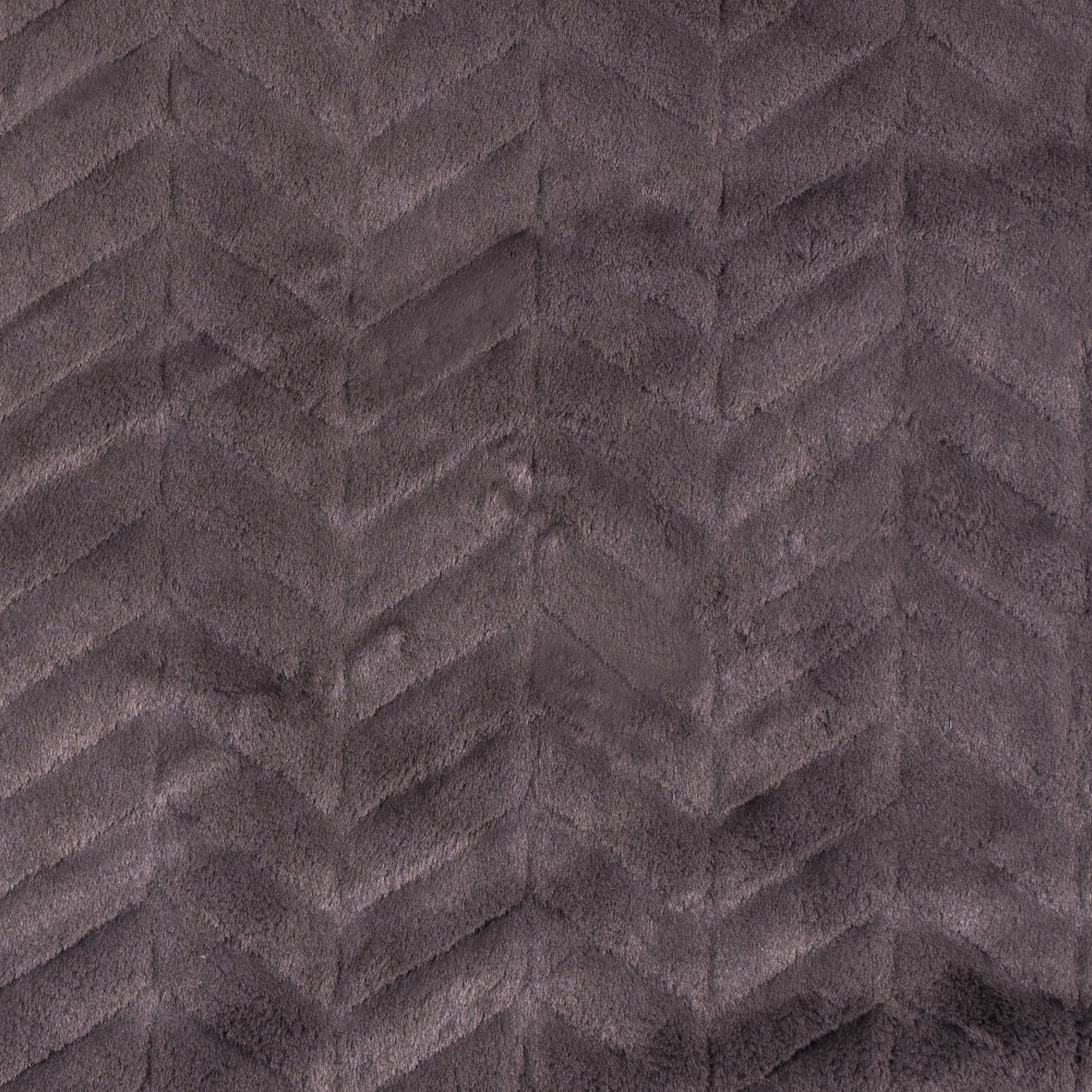 Herringbone Grooved Faux Fur - Charcoal - Joann Fabrics