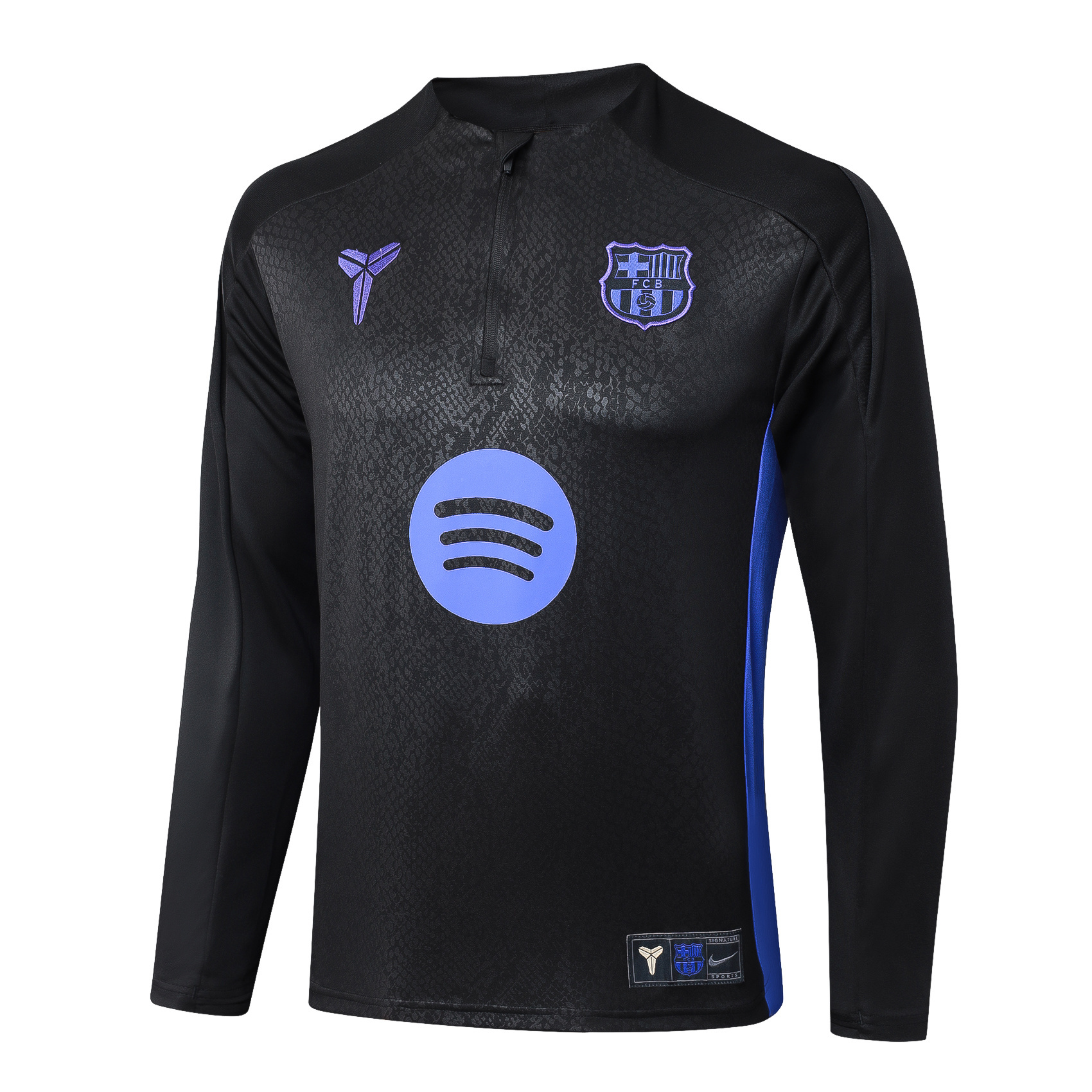 2025/2026 Barcelona Half-Pull Training Suit Black joint edition Jersey Set 01