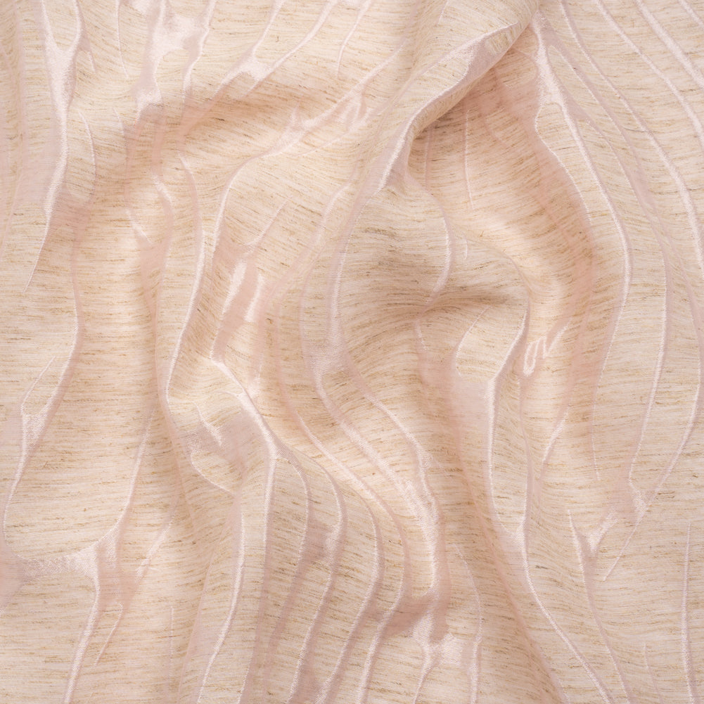 Luminous Pink and Heathered Beige Ripples Lightweight Polyester and Linen Brocade - Joann Fabrics